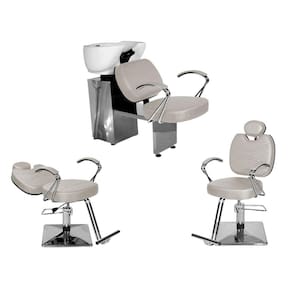 Kit Salão Topázio 1 Cad Fixa + 1 Recl Base Quadrada + Lavatório BrancoFact