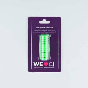 Discos + Elástico Verde Neon 31mm G Caderno Inteligente