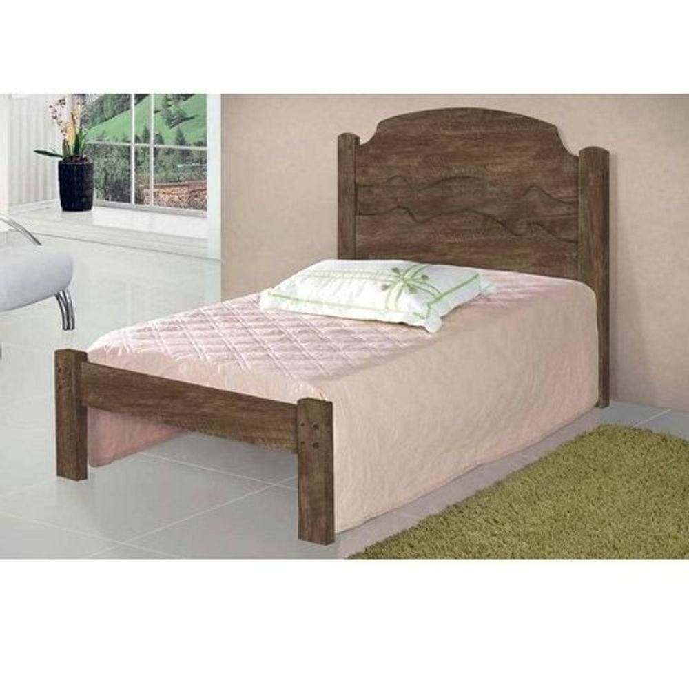 Cama De Solteiro Iris castanho - Cambel Móveis
