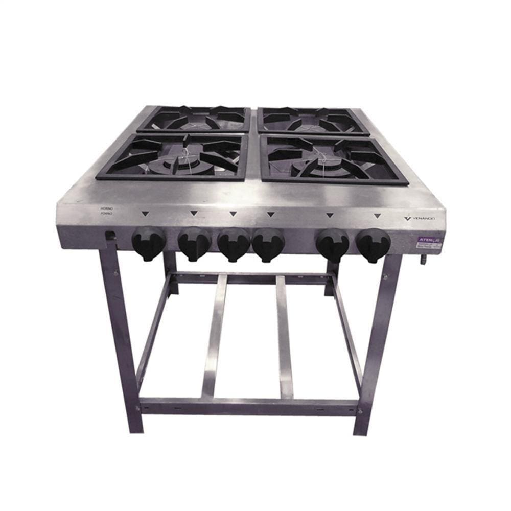 Fogao À Gas Inox 4 Bocas 2 Bocas Duplas Espera Forno