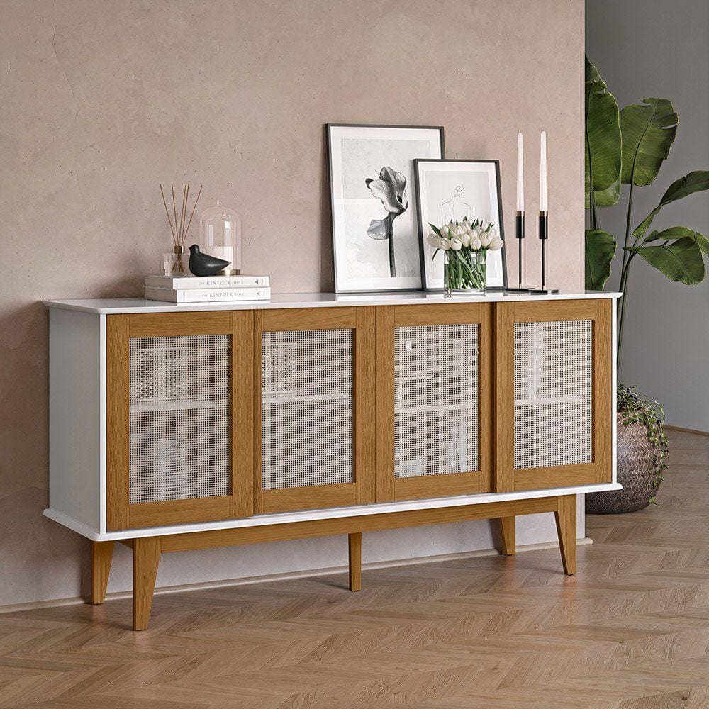 Buffet Detroit 04 Portas Branco/Nature - Tebarrot