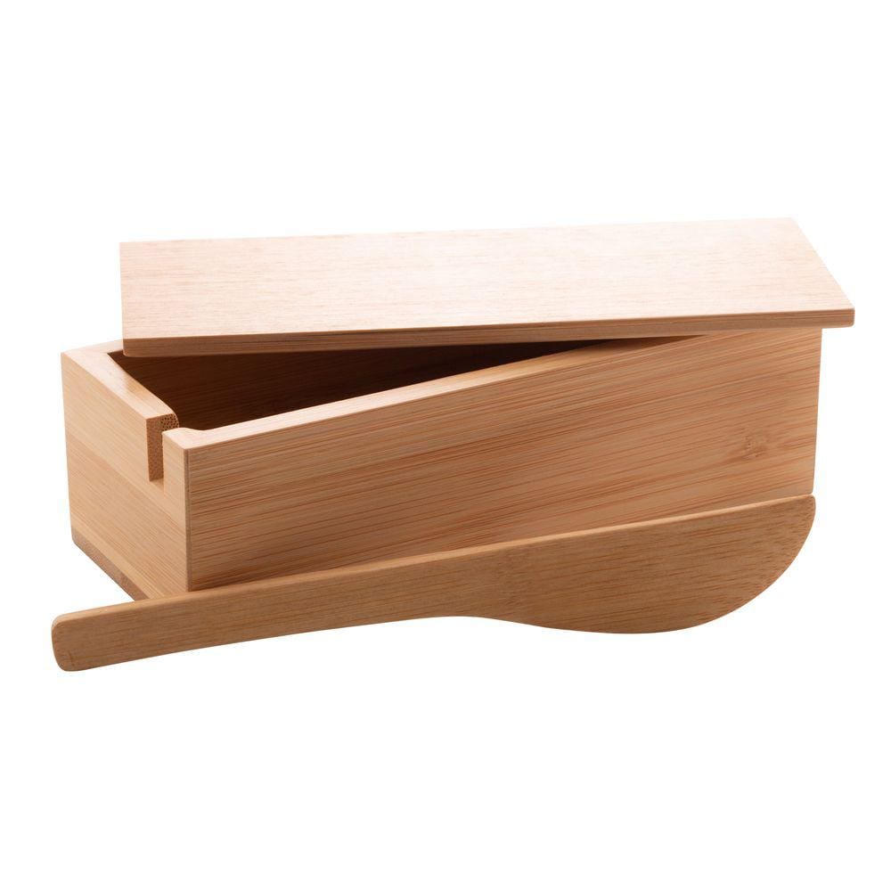 Manteigueira de Bambu com Espátula Verona 18cm x 7cm x 5cm