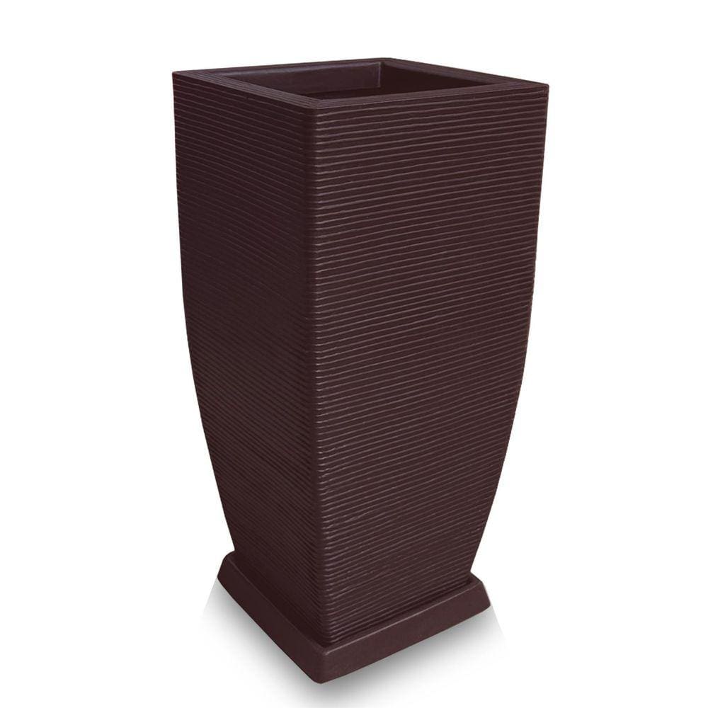 Vaso De Planta + Prato Grande Polietileno Decor 90X40 Café