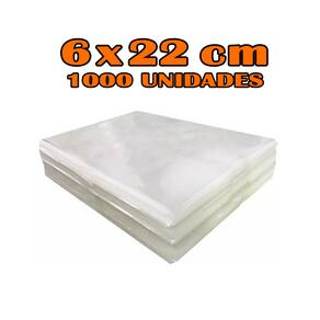 Saco Plástico Transparente Cristal 6x22 1000 Unidades PP