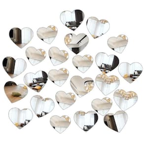 25 Mini Corações Decorativos Acrílico Espelhado Sala Quarto