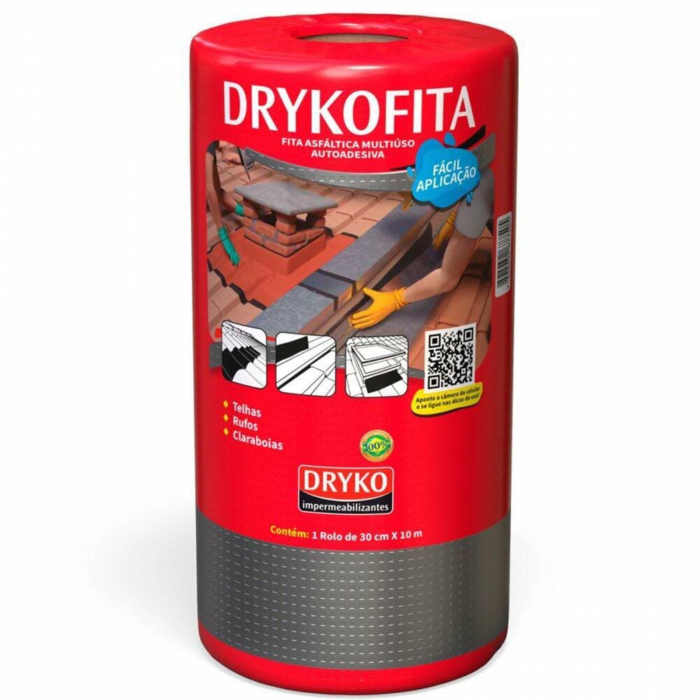 Drykofita Asfáltica Multiuso Autoadesiva Alumínio 30Cm X 10M Dryko - Fita30