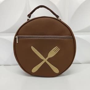 Porta Pratos Personalizado Talheres Marrom - Coutre Bolsas