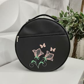 Porta Pratos Personalizado Flores Preto- Coutre Bolsas