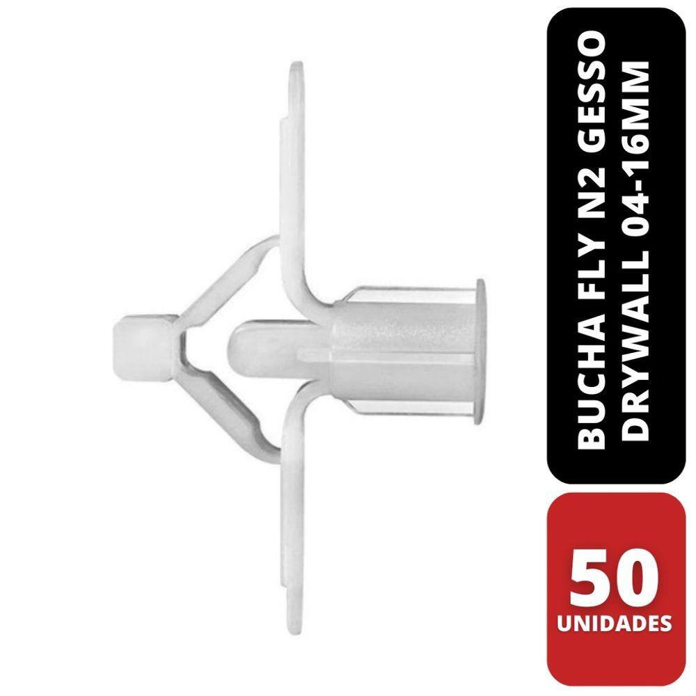 Kit 50 Bucha Fly N2 Gesso Drywall 04-16mm Sfor