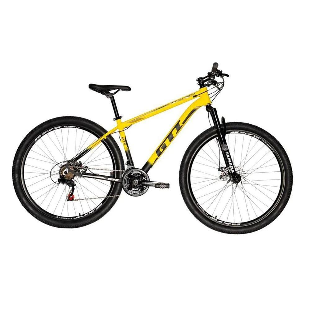 Bicicleta GTI Roma Aro 29 Quadro 19 Alumínio Amarela/Preto 24V .