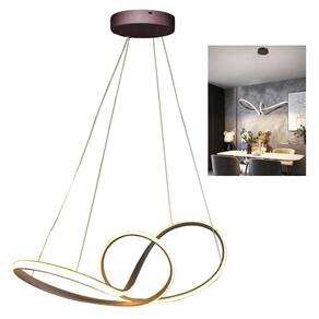Lustre Luminaria Arco Infinito Aneis 3 em 1 Luminaria Led 49W Quarto Cozinha Sala de Jantar Recepçao Comercial Residencial Luxo Decoraçao Ambiente