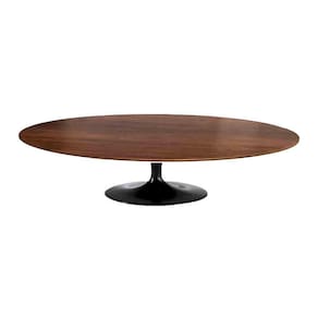 Mesa Saarinen Oval Centro Imbuia 120x80cm - Base Preta