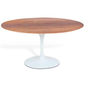 Mesa Saarinen Oval Imbuia 120x80cm - Base Branca