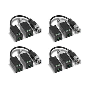 Kit 04 Balun Passivo Conector Transmissão De Vídeo Full Hd 4K Intelbras VB 500 P Para Câmera Segurança Cftv