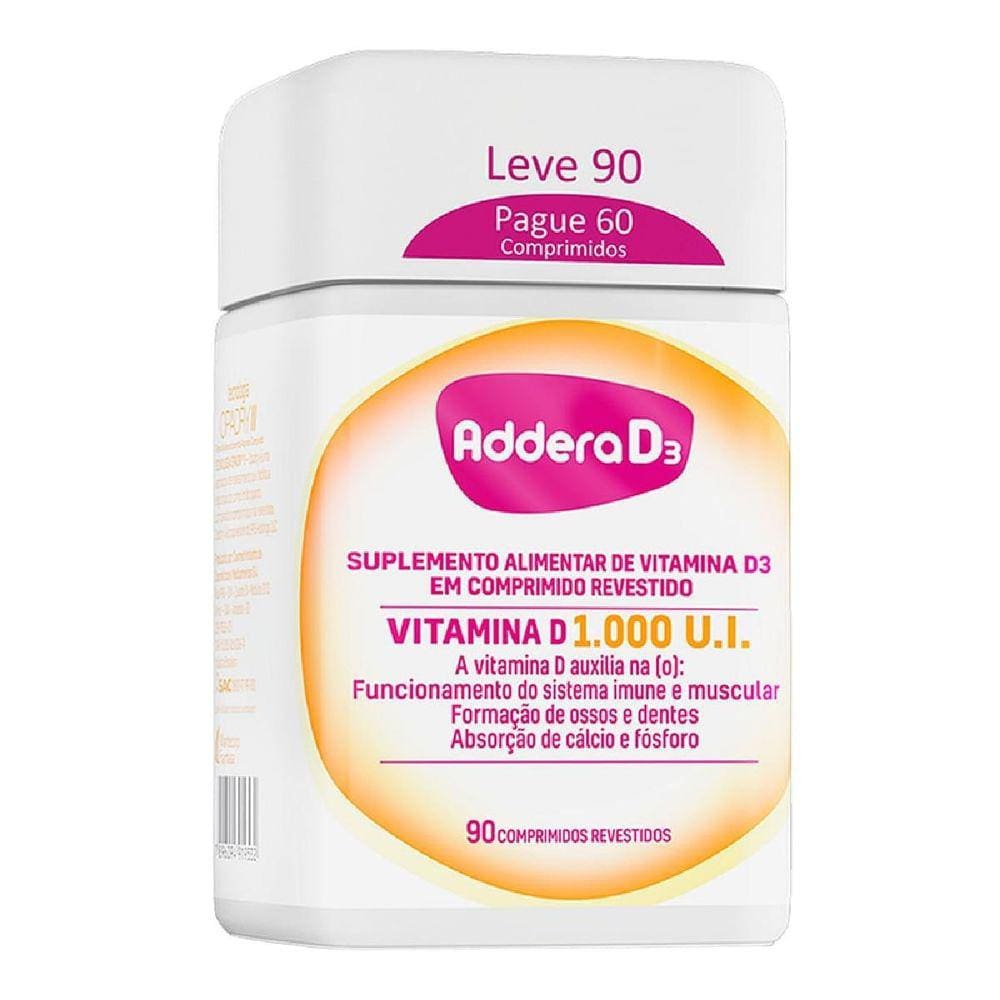 Addera D3 1.000Ui Leve 90 Pague 60 Comprimidos Revestidos