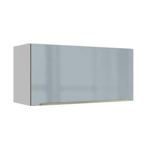 Armário Aéreo 70 cm 1 Porta Branco/Cinza Lux Madesa