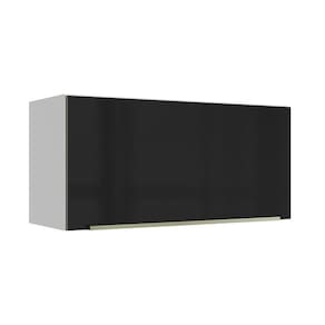 Armário Aéreo 70 cm 1 Porta Branco/Preto Lux Madesa