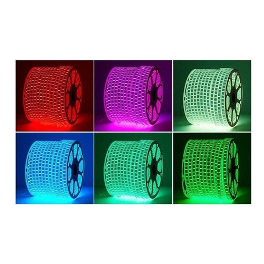 Mangueira Led BRANCO QUENTE 5050 Chata 5.0W/5. 35W/m. 5 metro, 110v ou 220v + Conector, várias outras cores