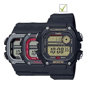 Relógio de Pulso Casio DW-291H Masculino Digital Grande Hora mundial Prova Dágua 200 metros Preto