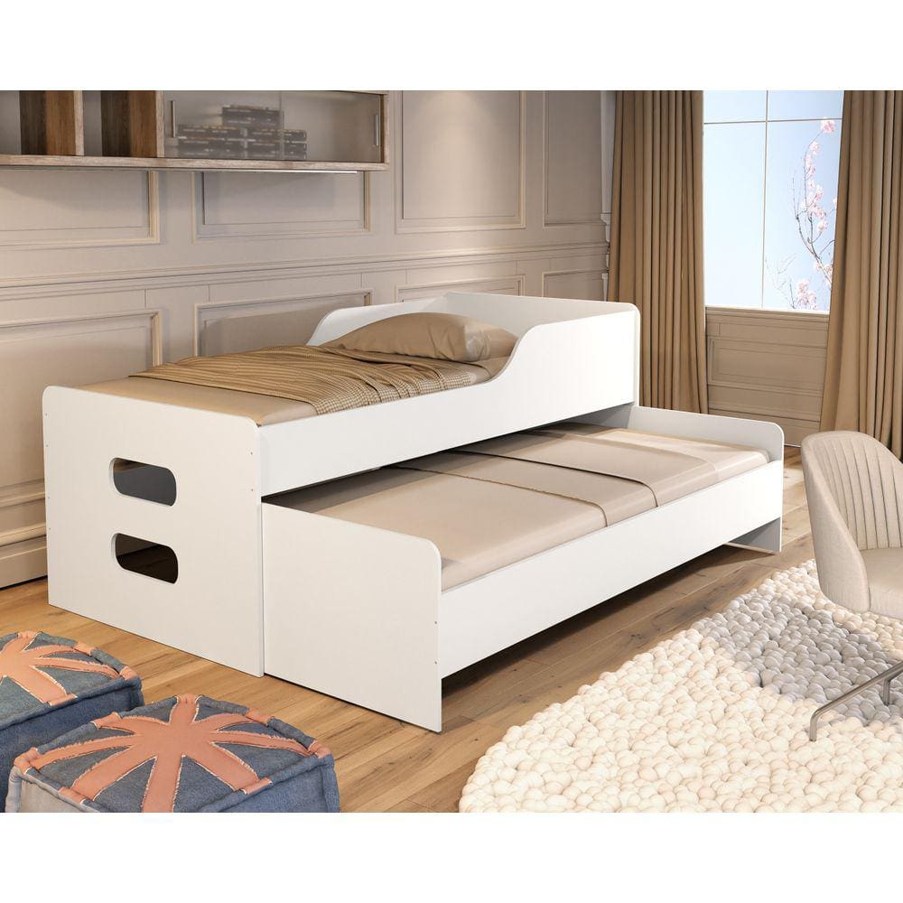 Bicama Bibox + Auxiliar c/ Estrado Reforçado cor: Branco