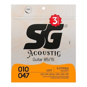 Kit 3 Encordoamentos Violão Aço .010 SG Bronze 85/15