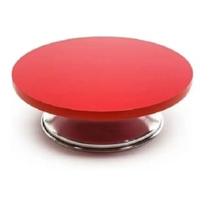 Bailarina Giratória P/ Bolos Vermelho Com Rolamento Mdf 30cm
