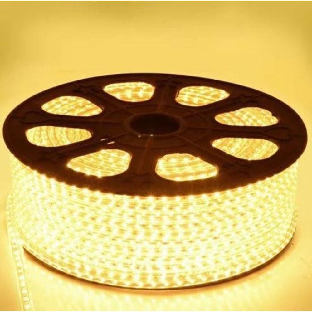Fita Mangueira Led 5050 Branco Quente 110v 40m + Adaptador