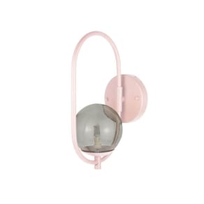 Kit 2 Arandela Parede ONLINE ROSÉ Globo de Vidro FUME