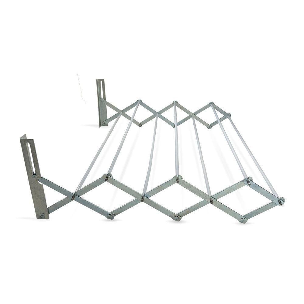 Varal De Parede Retrátil Aço Sanfonado - 120cm