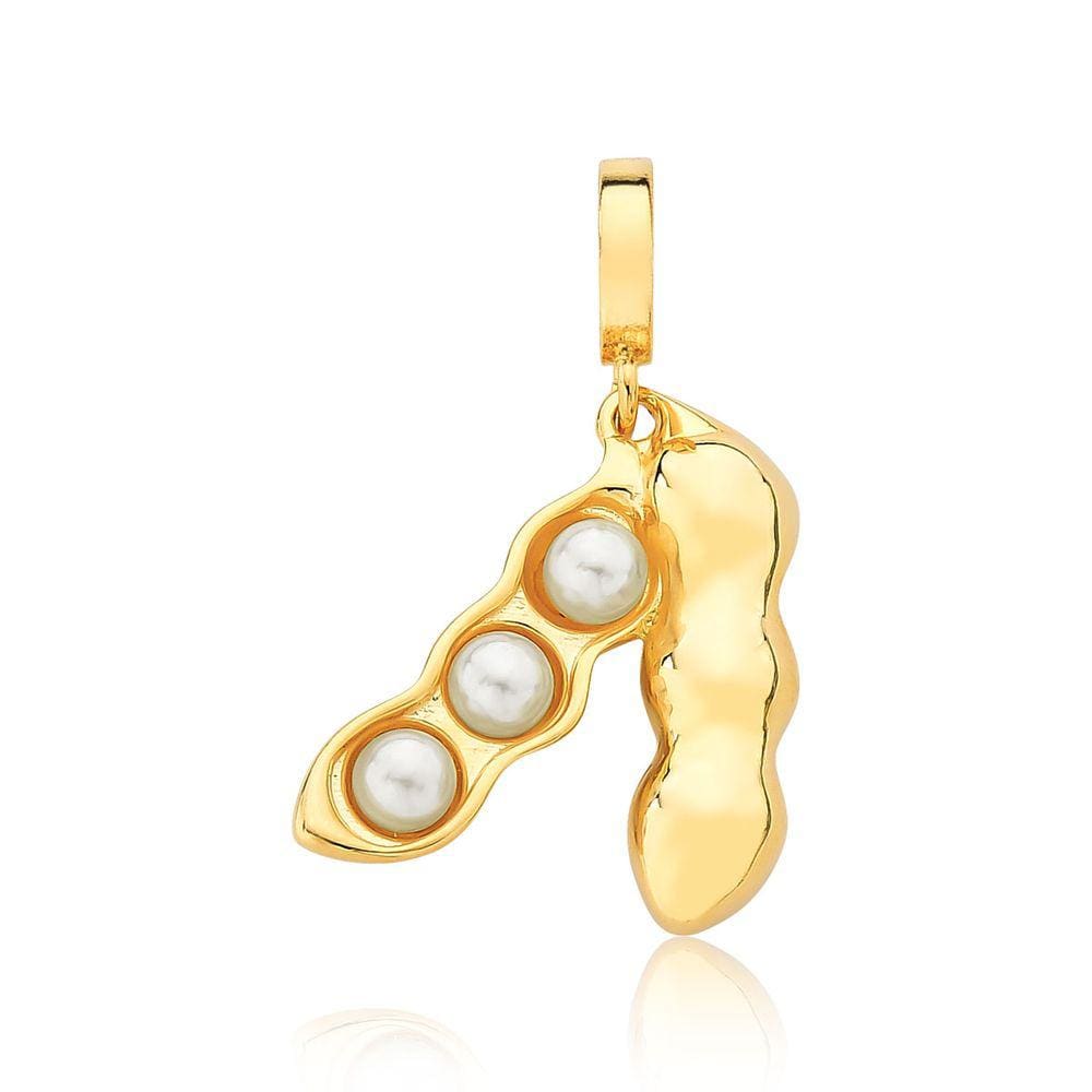 Charm VL Agro Soja com Pérolas Revestido em Ouro