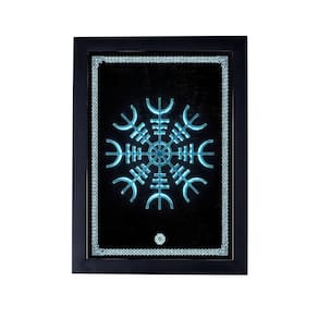Quadro poster c moldura runa viking proteção sorte P8392