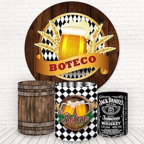 Painel Redondo E Capas 3D Sublimado Boteco Fkpc-302