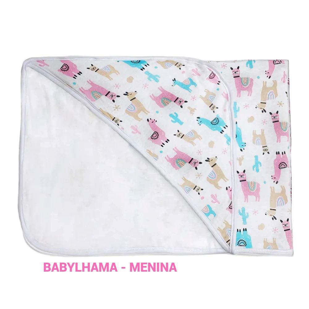 Toalha c/ Capuz Malha 100% Algodão Forrada Fralda Bebe