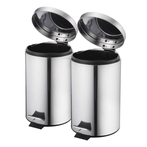 Kit com 2 Unidades Lixeira 3 Litros Inox Just Home Collection