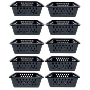 Kit 10 Cestos Organizador Pequeno 800 Ml Preto 16X12X6Cm