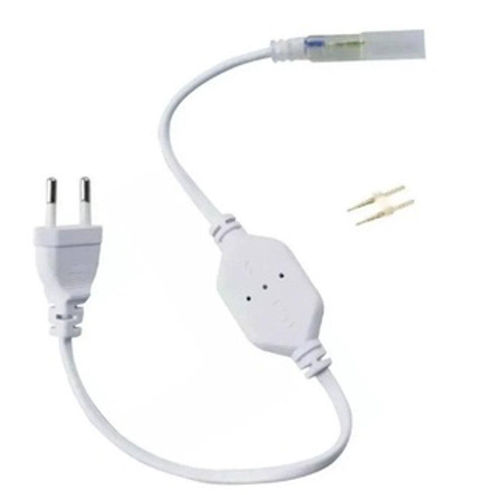 KIT 10 Conector Plug Tomada Fonte Mangueira Led Chata Bivolt