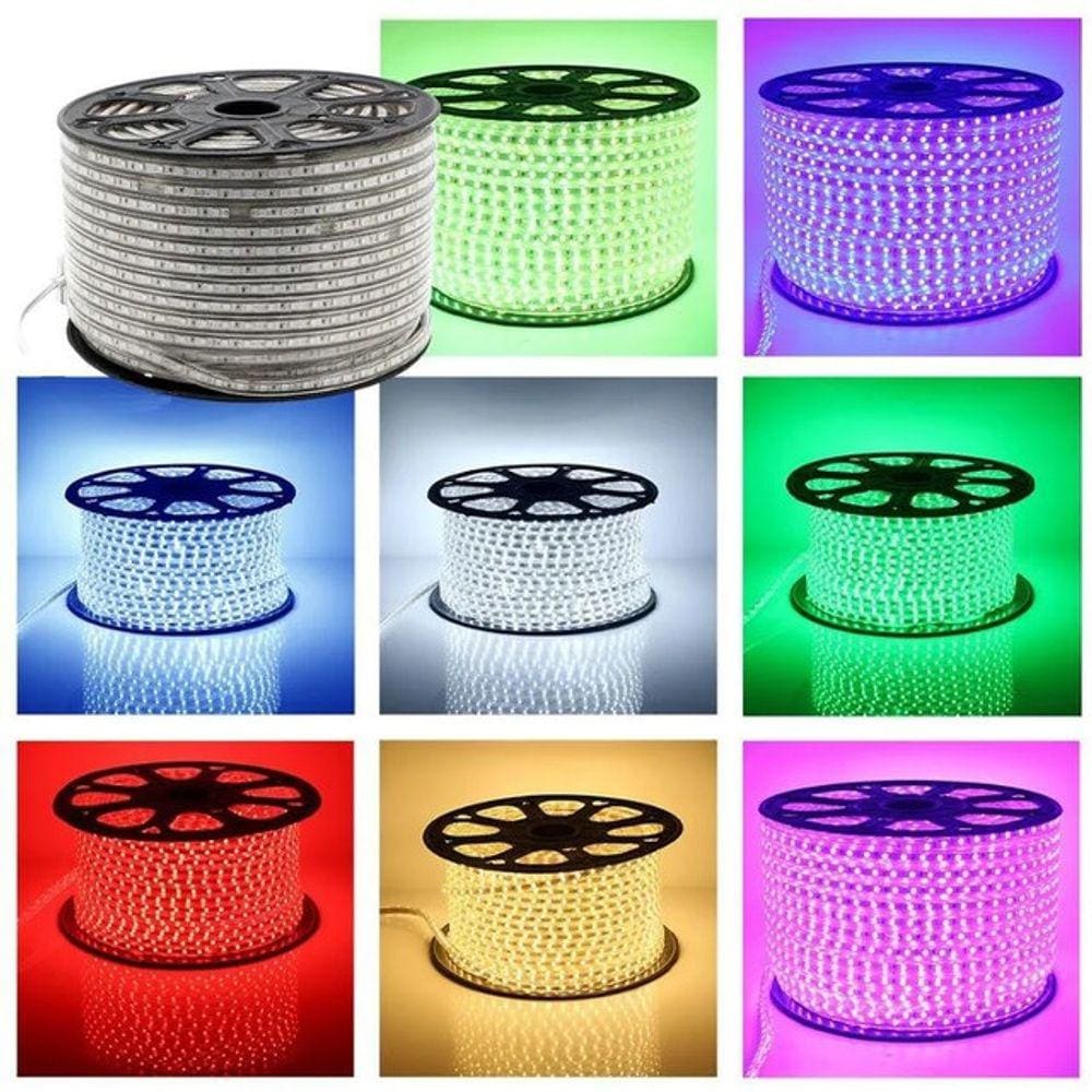Mangueira Led AZUL 5050 Chata 5.0W/5. 35W/m. 5 metro, 110v ou 220v + Conector, várias outras cores