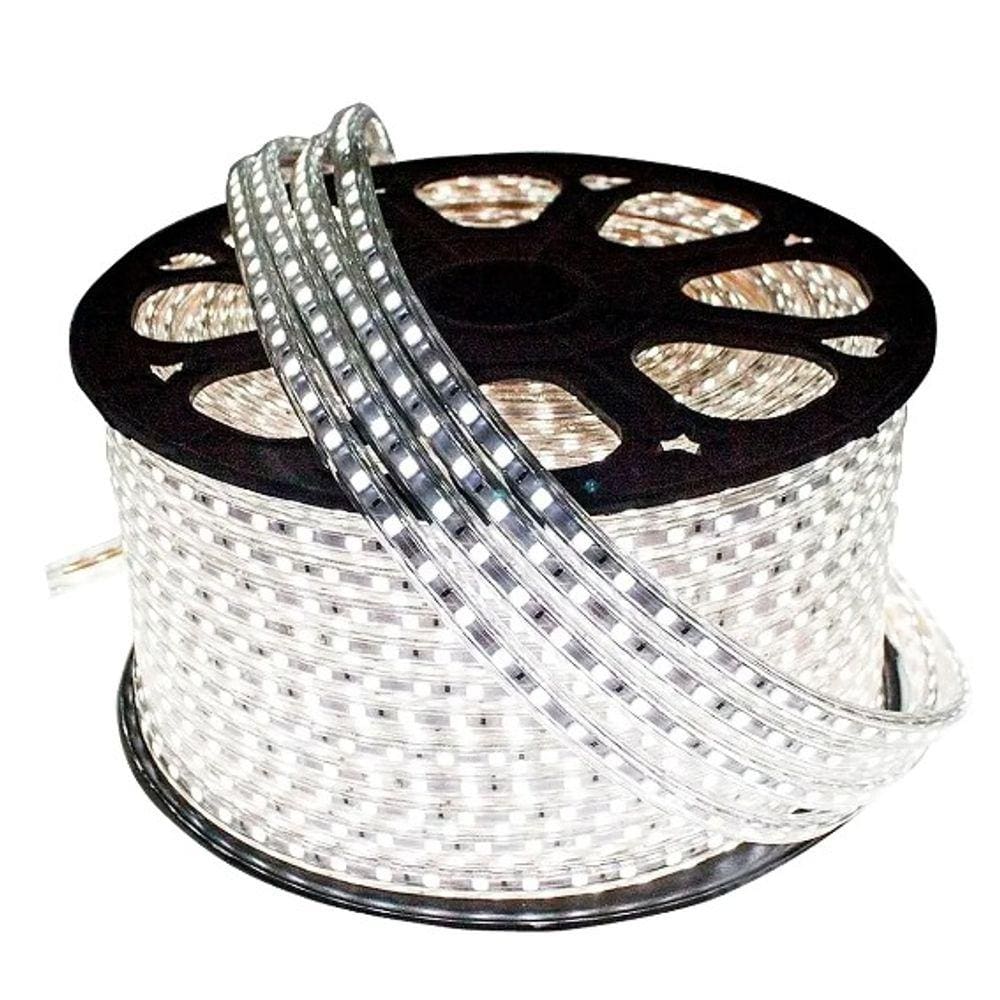 Fita Mangueira Led 5050 Branco Frio 220v 20m + Adaptador