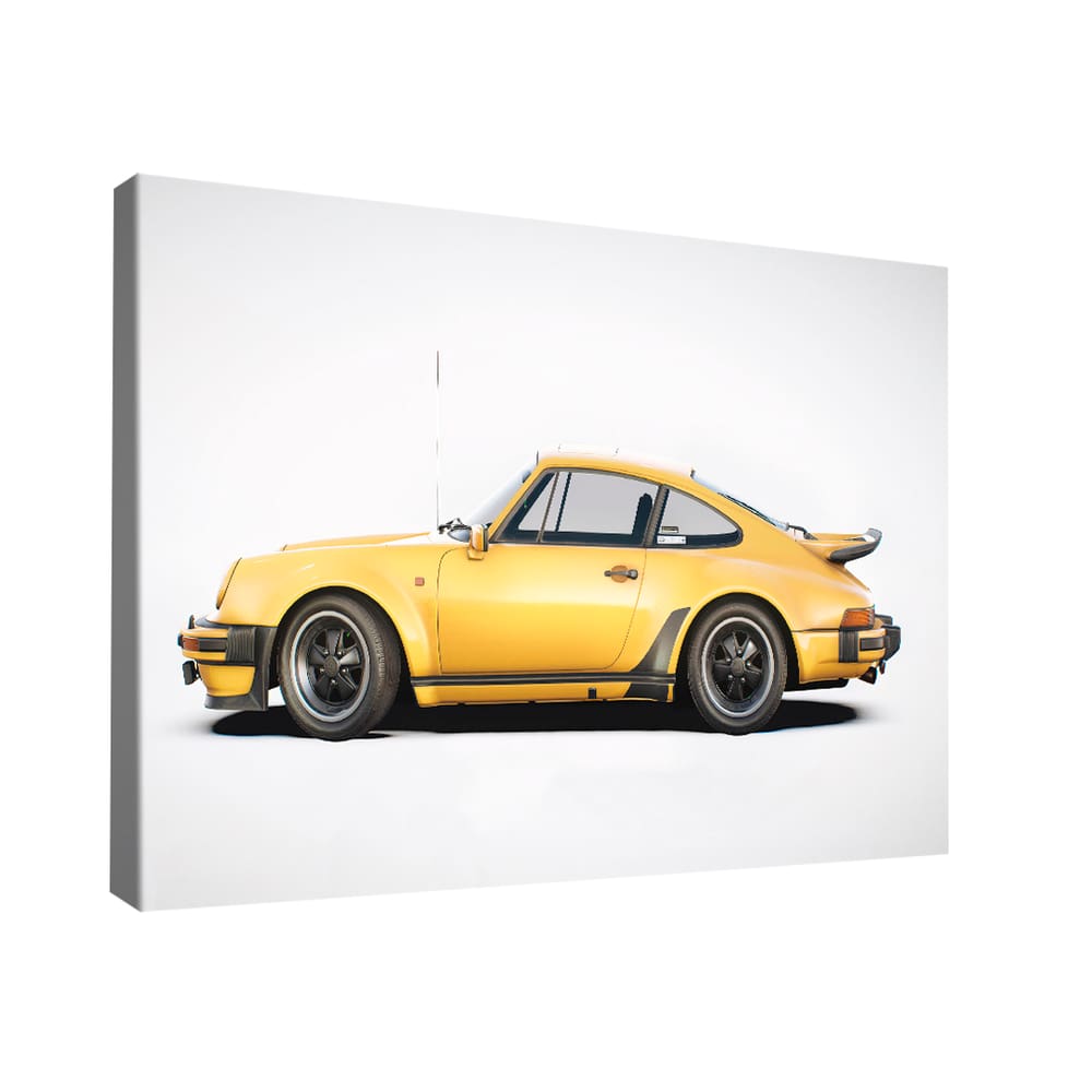 Quadro Porsche 911 Amarelo Lado -- BR ARTES