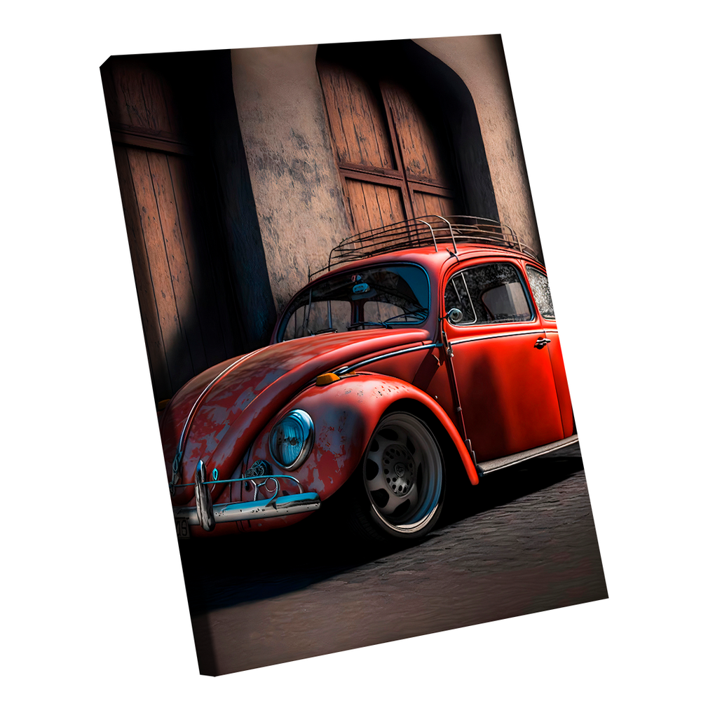 Quadro Fusca Vermelho Intenso -- BR ARTES