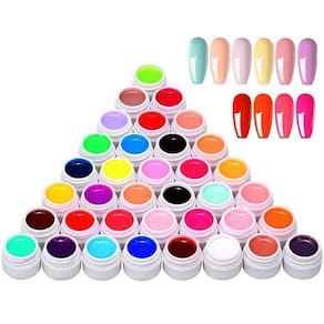 Kit Com 36 Gel Oly Colorido Para Decoração De Unhas Em Gel