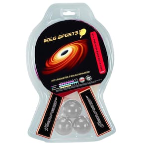 Kit Tênis de Mesa Gold Sports Advanced  - 2 Raquetes e 3 Bolas