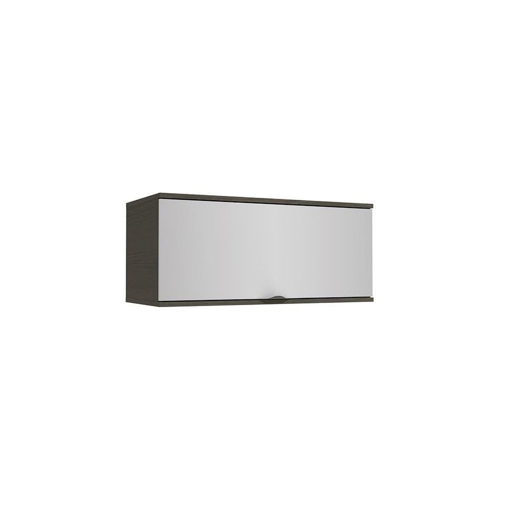 Armário Aéreo Basculante Nox 1 Porta Onix/Steel 80cm