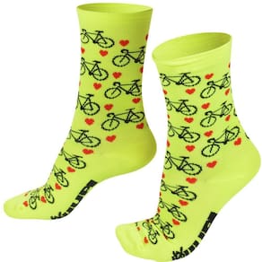 Meia Hupi Love Bike Amarelo