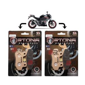 Jogo Pastilhas De Freio D + T Kawasaki Z300 Com Abs Stona