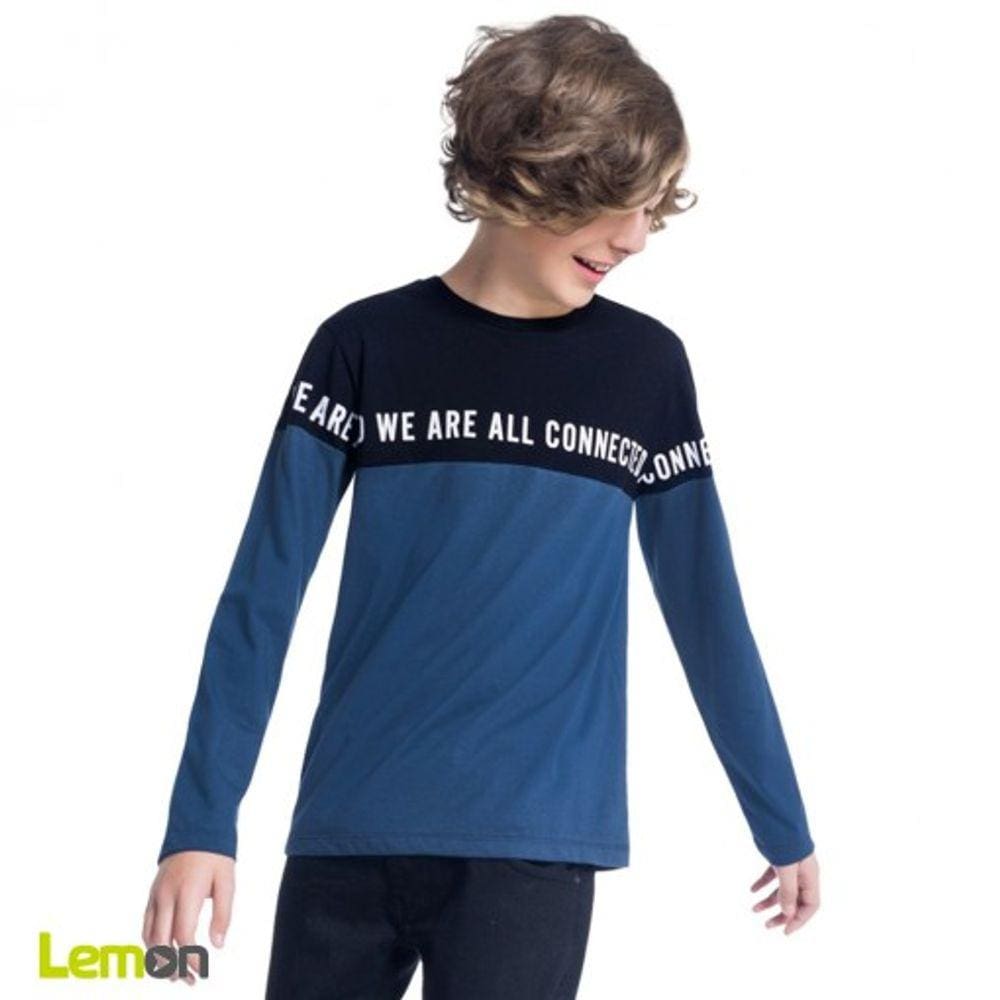 Camiseta manga longa masculina Juvenil Marca Lemon tamanho 12