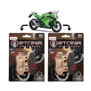 Kit Pastilha Freio Stona Dianteiro E Traseiro Ninja 250 300