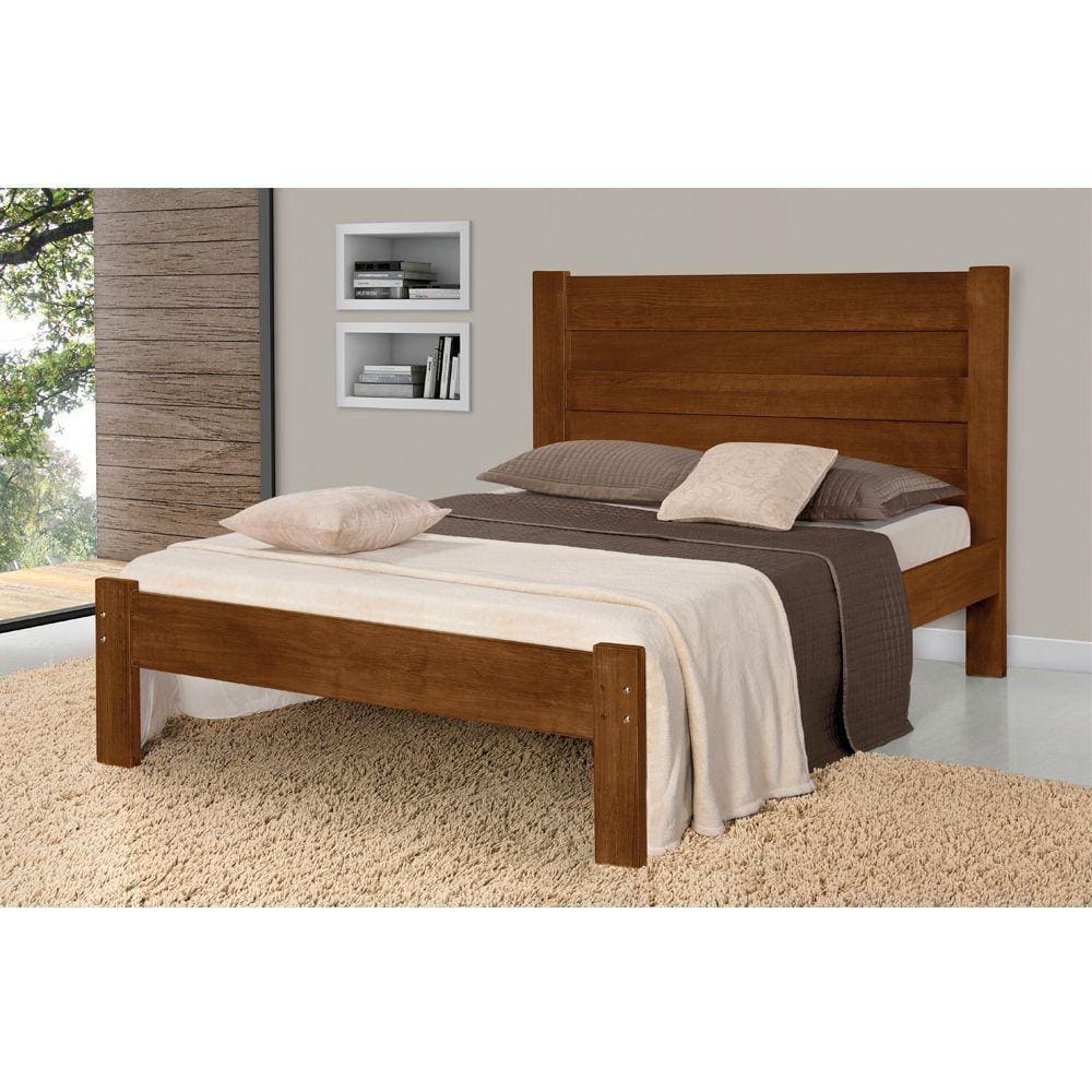 Cama Casal Lara Castanho - Cor: Marrom