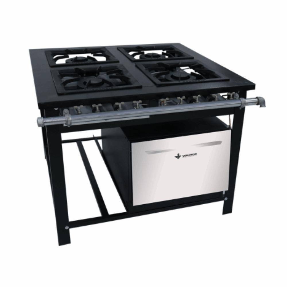 Fogão 4 Bocas Venâncio Baixa Pressão Preto - Bivolt - M4ed4