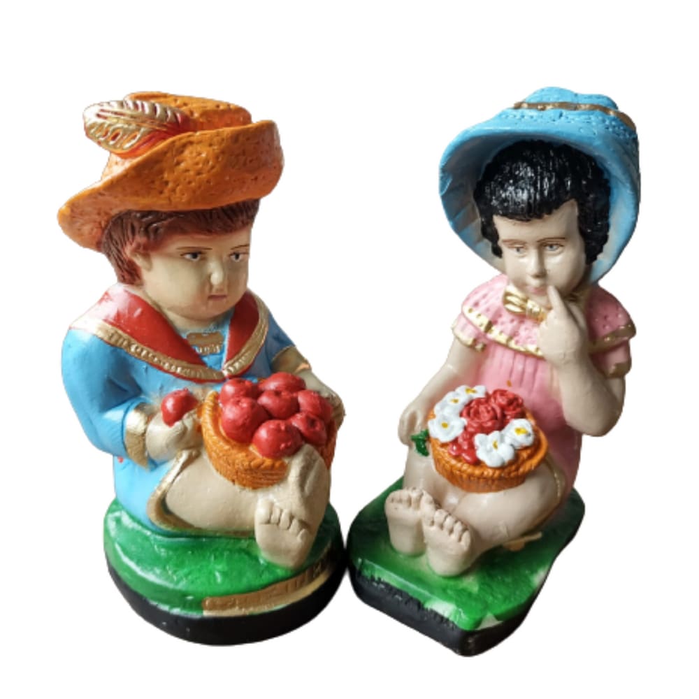 Casal Eres joãozinho e mariazinha 16cm gesso